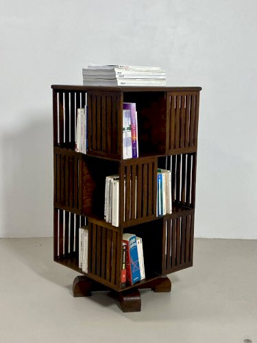 Bibliothèque tournante en acajou