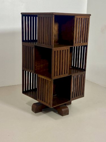 Bibliothèque tournante en acajou