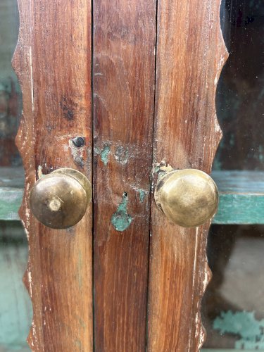 bibliothèque vitrée en teck birman