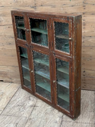 bibliothèque vitrée en teck birman