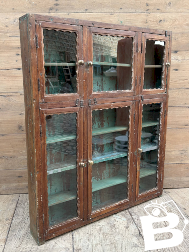 bibliothèque vitrée en teck birman