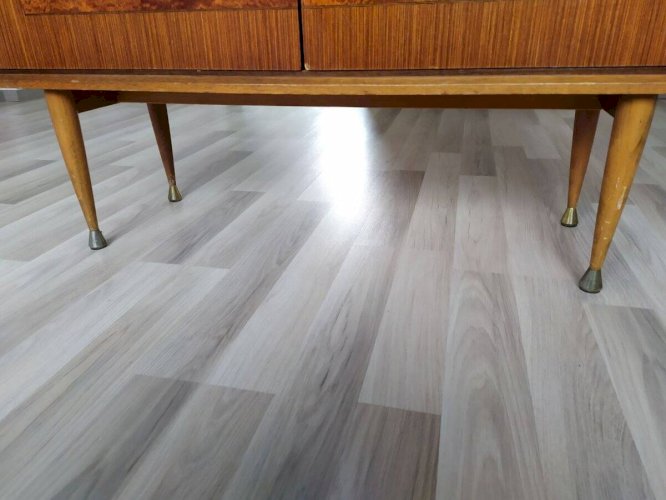 Bibliothèque vitrine bar en bois 1970