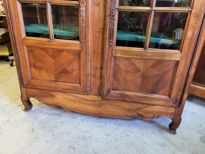 BIBLIOTHEQUE VITRINE LOUIS XV A PETITS CARREAUX DU DEBUT DU XIX ème SIECLE