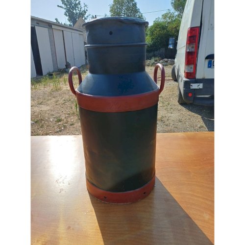 Bidon de Lait Métal Peint décor Savoyard