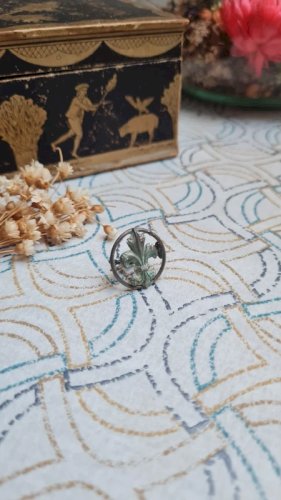 bijou ancien coulant passant de collier fleur de lys en argent