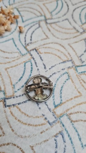 bijou ancien coulant passant de collier fleur de lys en argent
