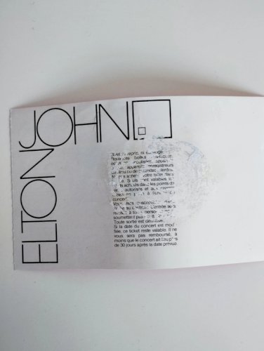 Billet de concert d'Elton John au Palais Omnisport de Bercy/ Paris le 30 mai 1984   