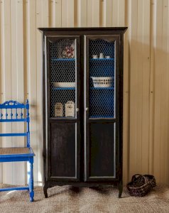 Blandine, the black wooden wardrobe No. 332