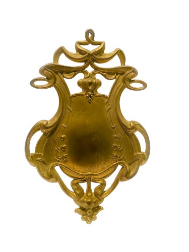 Blason Art nouveau en laiton repoussé XX siècle