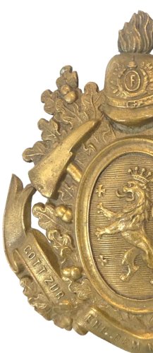Blason couronné au Lion en laiton repoussé XX siècle