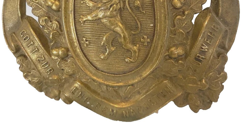 Blason couronné au Lion en laiton repoussé XX siècle