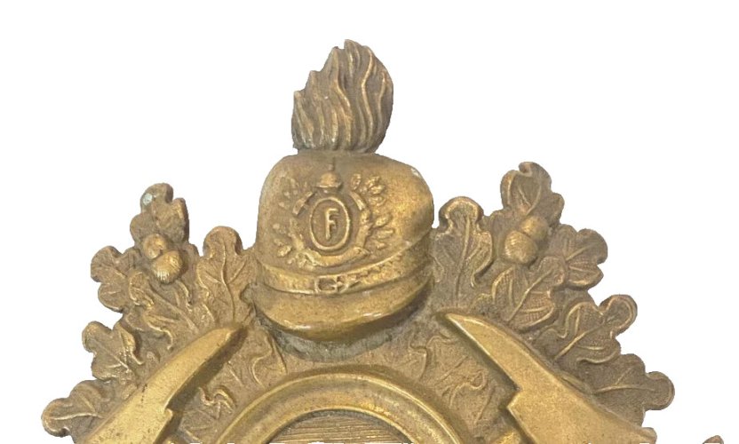 Blason couronné au Lion en laiton repoussé XX siècle