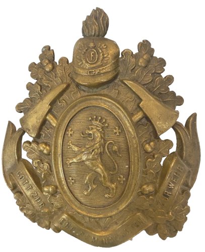 Blason couronné au Lion en laiton repoussé XX siècle