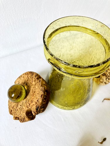 Bocal à bouchon en verre bullé, Verrerie de Biot