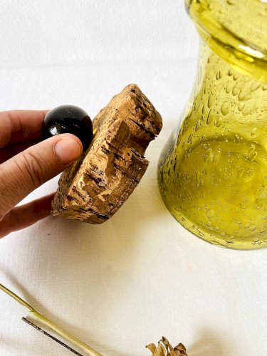 Bocal à bouchon en verre bullé, Verrerie de Biot