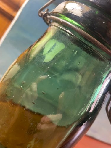 Bocal ancien La Lorraine 1 Litre verre bullé