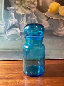 Bocal d’apothicaire bleu vintage