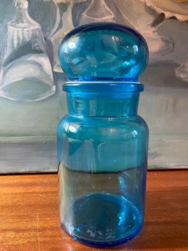Bocal d’apothicaire bleu vintage