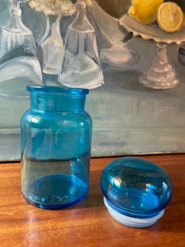 Bocal d’apothicaire bleu vintage