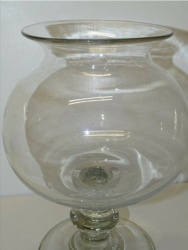 BOCAL POT A SANGSUES PHARMACIE APOTHICAIRE VERRE Soufflé XIXe Très beau Pied D