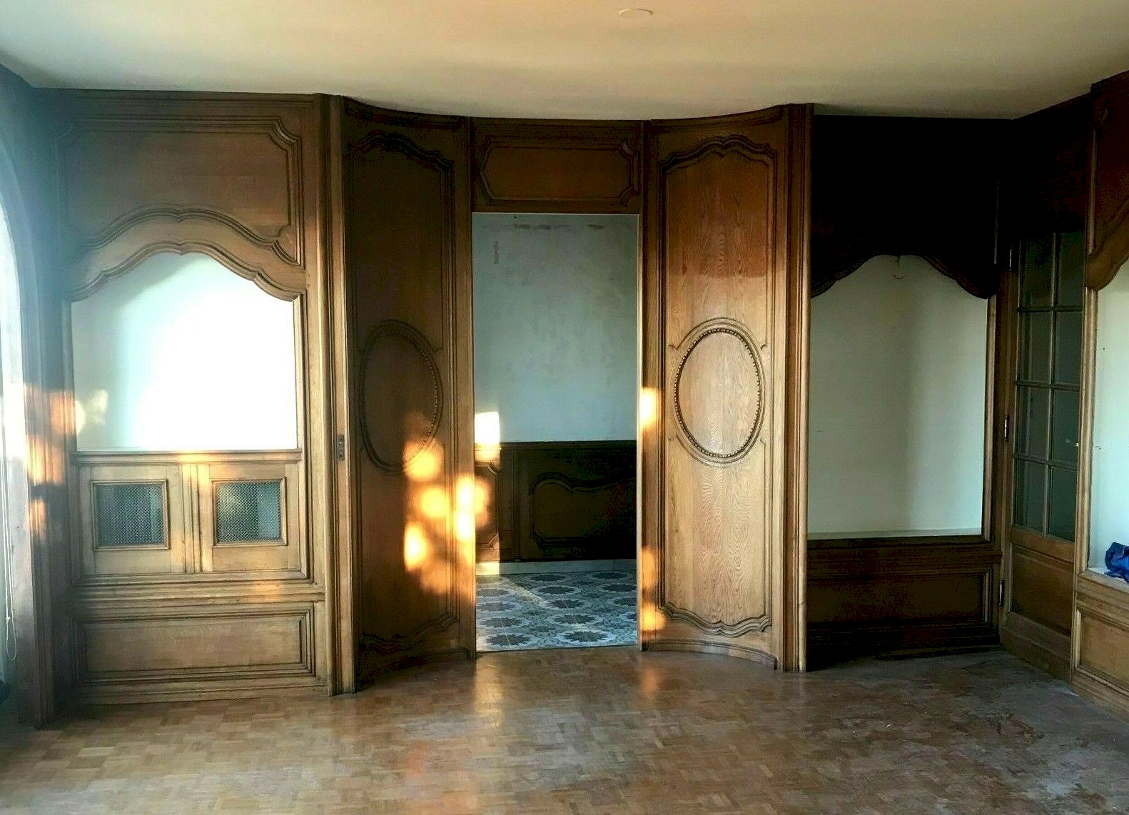 Suite de trois portes de passage en sapin massif XX siècle Naturel Bois