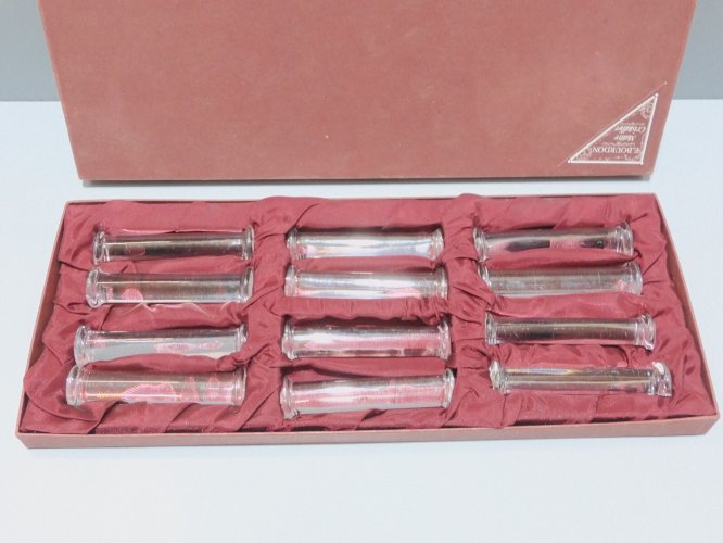-BOITE 12 PORTE COUTEAUX CRISTAL E BOURDON MAITRE CRISTALLIER  JUS de GRENIER  D