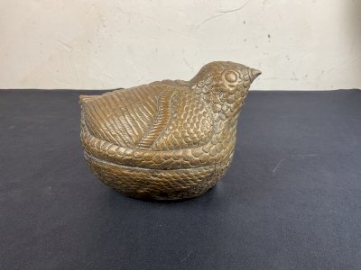 Khmer betel box in repoussé metal, Cambodia 19th century.