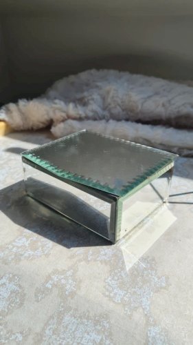 Boite a bijoux ancienne miroir Biseautée