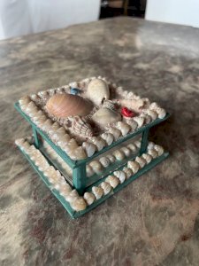 Vintage seashell jewelry box