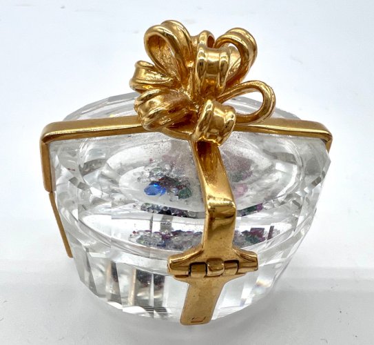 Boîte à bijoux en cristal Swarovski – Coffret décoratif à ruban doré