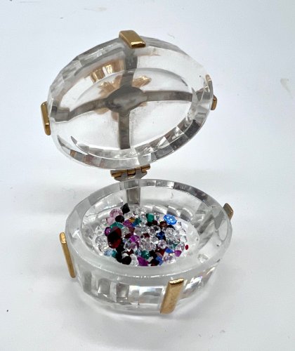 Boîte à bijoux en cristal Swarovski – Coffret décoratif à ruban doré