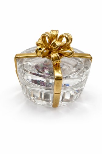 Boîte à bijoux en cristal Swarovski – Coffret décoratif à ruban doré