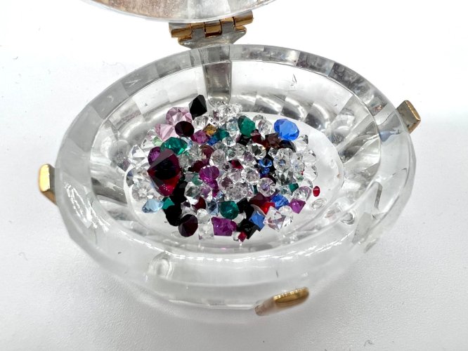 Boîte à bijoux en cristal Swarovski – Coffret décoratif à ruban doré