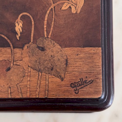 Boite à bijoux en marqueterie par Emile Gallé décor naturaliste M3705