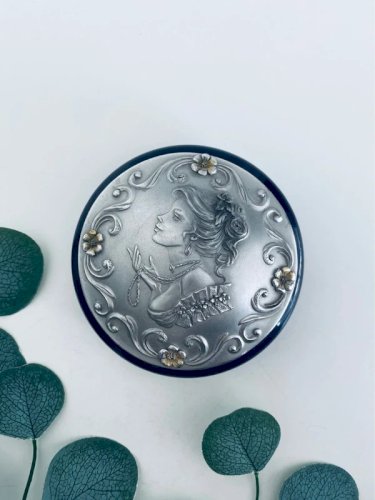 Boite a bijoux Limoges et Etains du Prince vintage bleu cobalt
