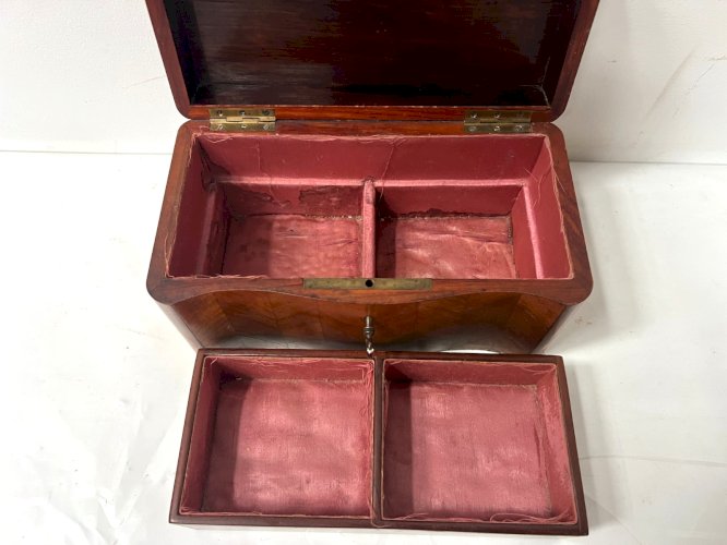 Boite a bijoux Napoléon en marqueterie de placage XIX siècle