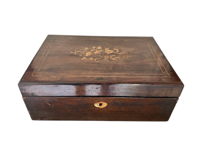 boîte à bijoux / Necessaire Bois Marqueterie début 19e mercure Authentic