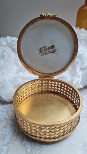 Boite a bijoux ou Bonbonnière Tharaud Limoges deux petits angelots