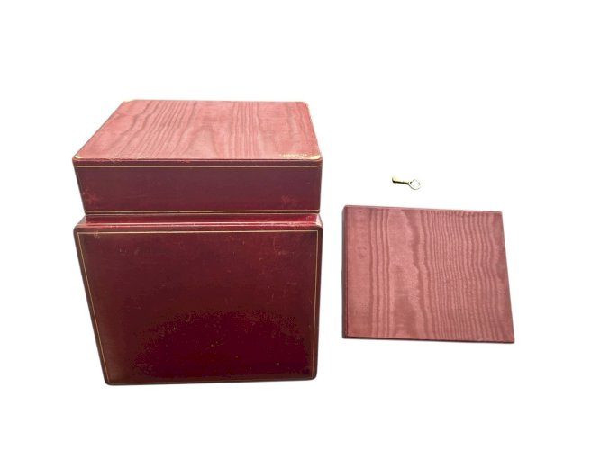 Boîte à bijoux T Anthony cuir bordeaux vintage luxe Italie clé velours New York