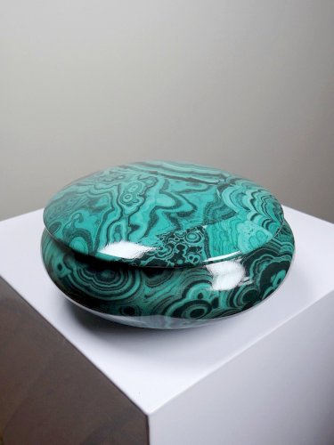Boite à bijoux/bonbonnière porcelaine Limoges Apilco Deshoulière façon Malachite