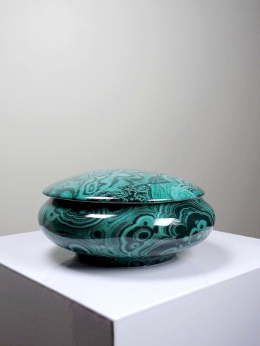 Boite à bijoux/bonbonnière porcelaine Limoges Apilco Deshoulière façon Malachite