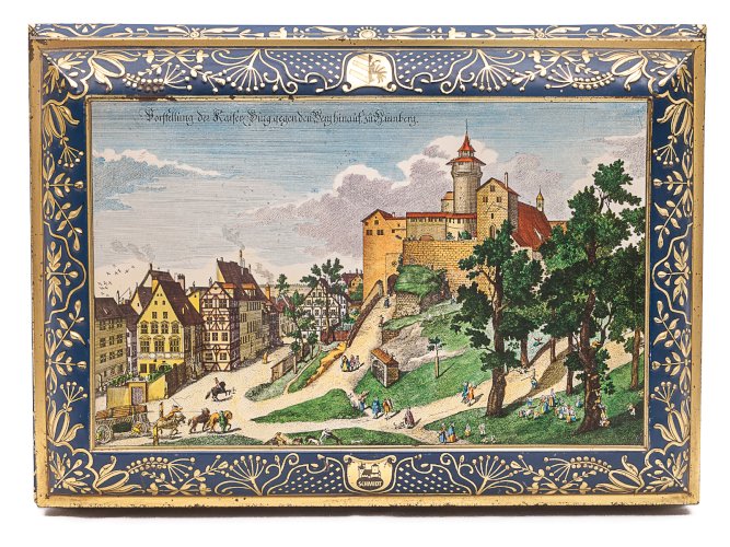 Boîte à biscuits en fer blanc par Otto Schmidt