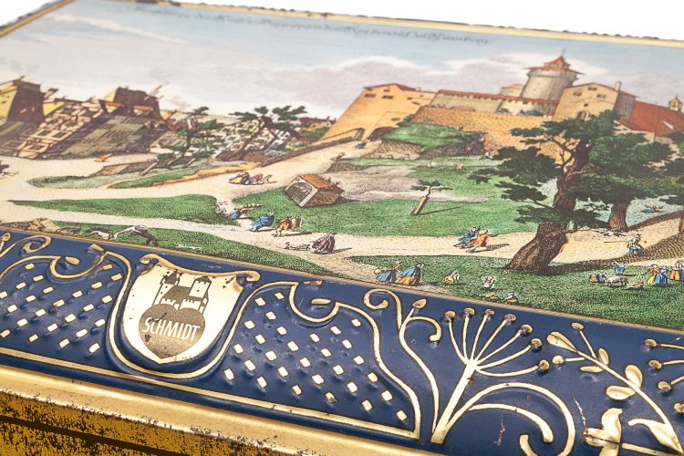 Boîte à biscuits en fer blanc par Otto Schmidt