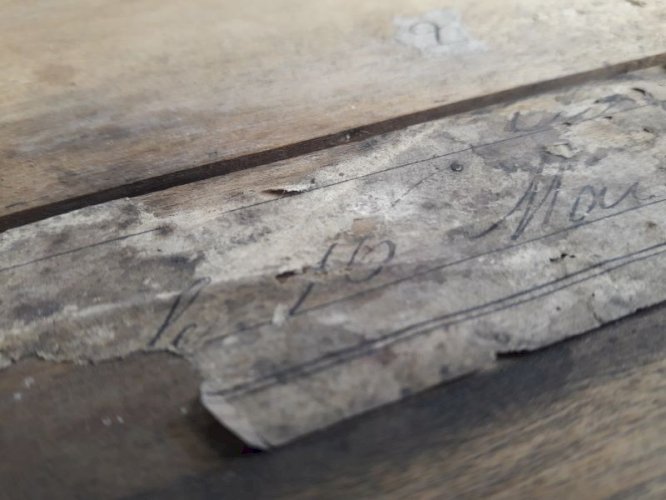 Boite à chapeau, coffret ancien en bois 1900