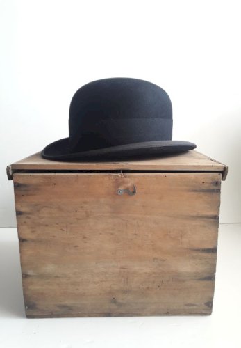 Boite à chapeau, coffret ancien en bois 1900