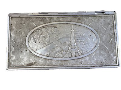 Boîte à cigarettes LA SIRA Makowsky – Aluminium – Tour Eiffel – Vintage