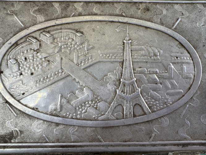Boîte à cigarettes LA SIRA Makowsky – Aluminium – Tour Eiffel – Vintage