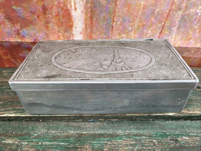 Boîte à cigarettes LA SIRA Makowsky – Aluminium – Tour Eiffel – Vintage