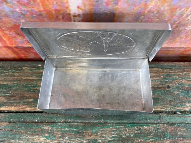 Boîte à cigarettes LA SIRA Makowsky – Aluminium – Tour Eiffel – Vintage