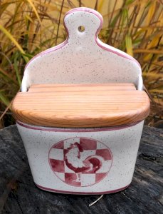Vintage retro wall salt box